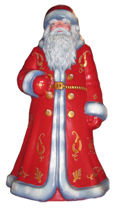 Большой пластиковый Дед Мороз. Традиционно красный стиль